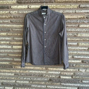 Sero Shirtmakers Vintage Ruffle Neck Plaid Blouse Shirt Size 14